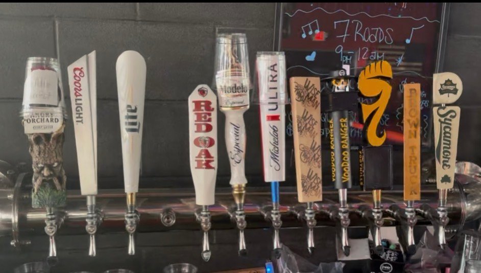 Beer taps at The Firehouse Taproom